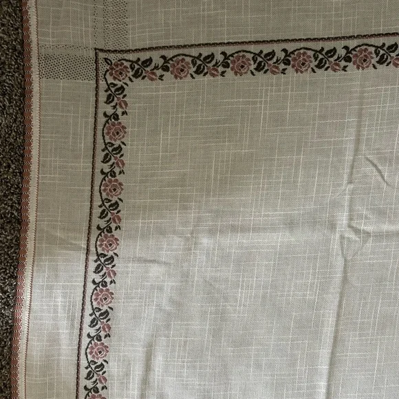 5/$25 Beautiful Embroidered floral tablecloth 64”x52” Made in West Germany - Picture 9 of 10
